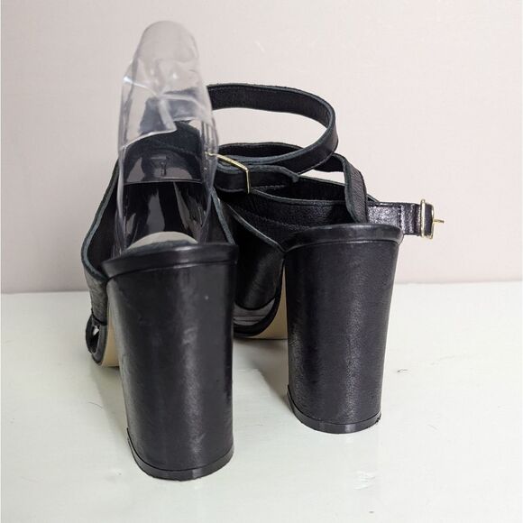 Vintage Le Chateau Leather Strappy Heels Women’s Black Y2K 90s Sz 7 4” Heel - Picture 6 of 10